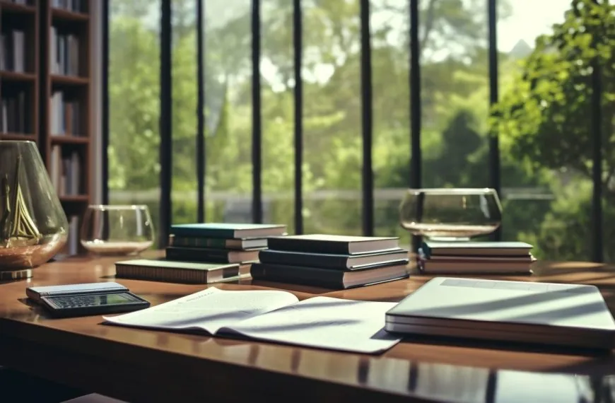 Documents comptables et calculatrice sur un bureau